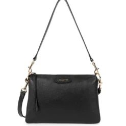 Lancaster MaroquineriePochette zippée en cuir noir Dune