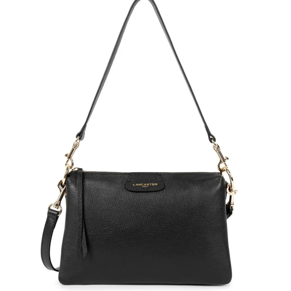 Lancaster MaroquineriePochette zippée en cuir noir Dune