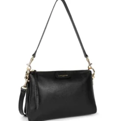 Lancaster MaroquineriePochette zippée en cuir noir Dune