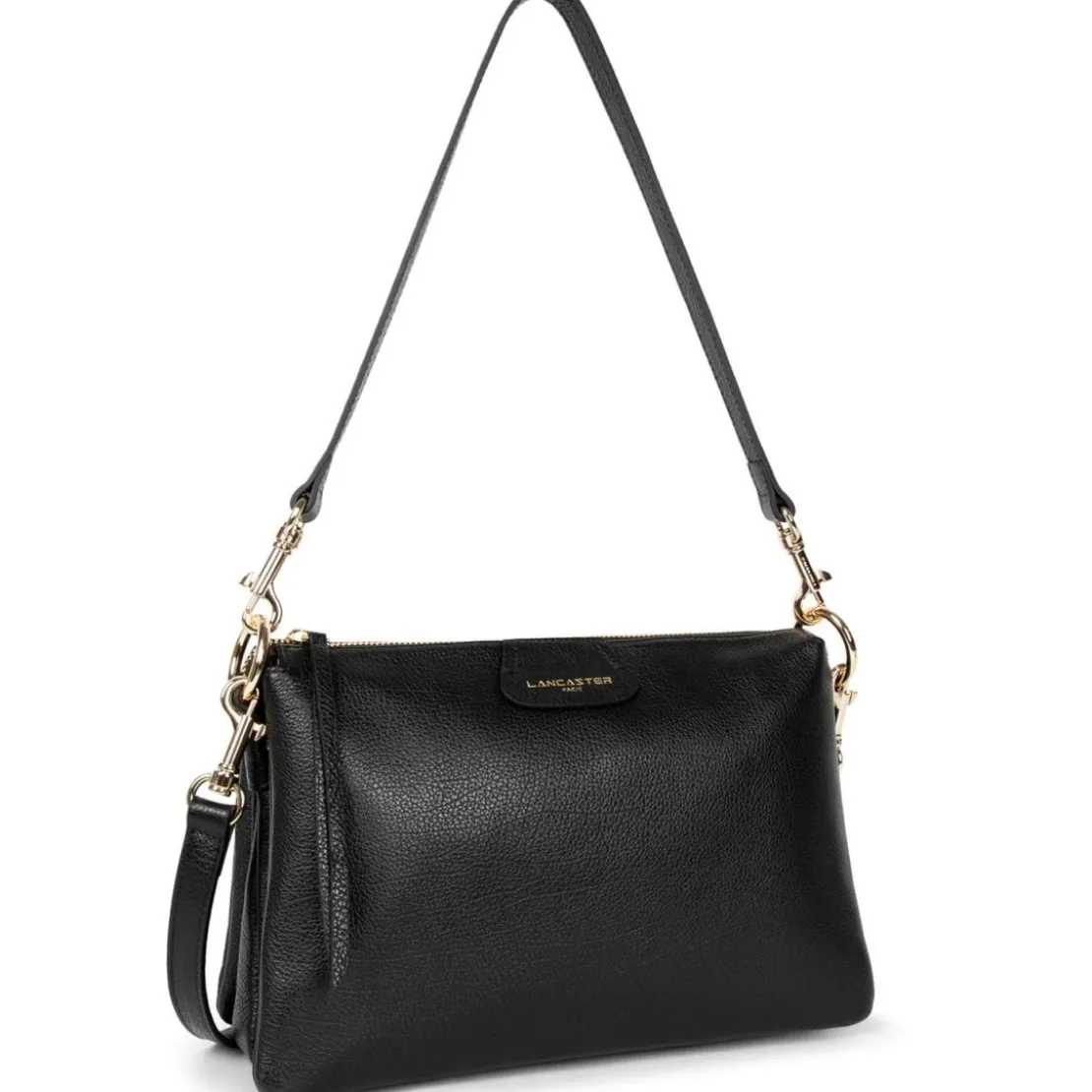 Lancaster MaroquineriePochette zippée en cuir noir Dune