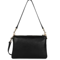 Lancaster MaroquineriePochette zippée en cuir noir Dune
