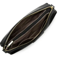 Lancaster MaroquineriePochette zippée en cuir noir Dune