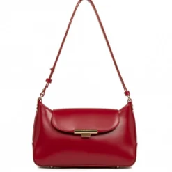 Lancaster MaroquinerieSac A rabat avec fermoir M Suave Evenly en cuir rouge carmin