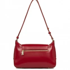 Lancaster MaroquinerieSac A rabat avec fermoir M Suave Evenly en cuir rouge carmin