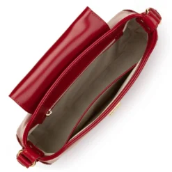 Lancaster MaroquinerieSac A rabat avec fermoir M Suave Evenly en cuir rouge carmin