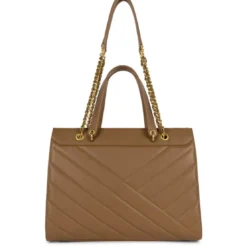 Lancaster MaroquinerieSac cabas porté épaule zippée en cuir camel