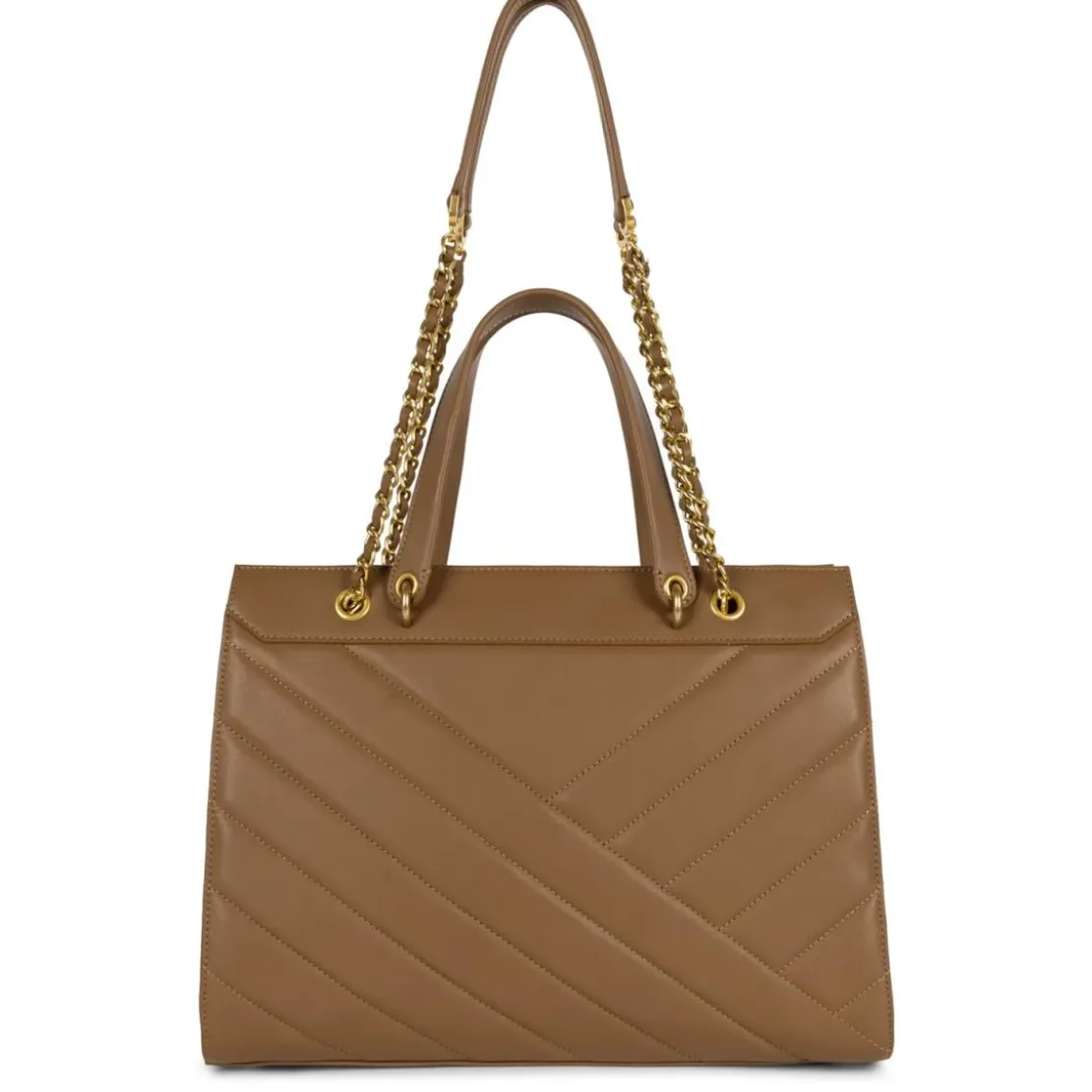 Lancaster MaroquinerieSac cabas porté épaule zippée en cuir camel