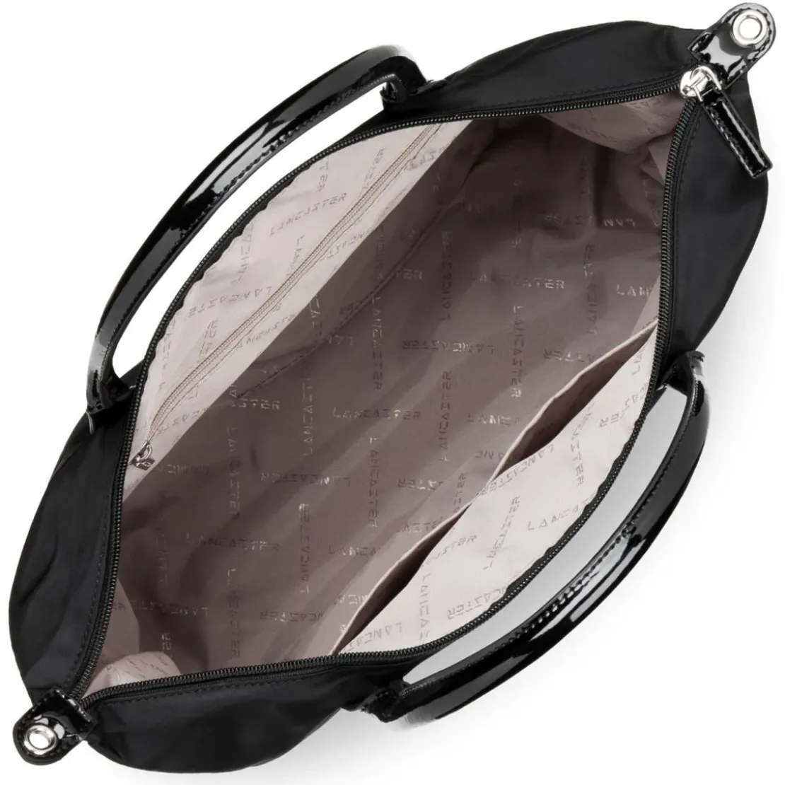 Lancaster MaroquinerieSac cabas collection Basic noir en tissu