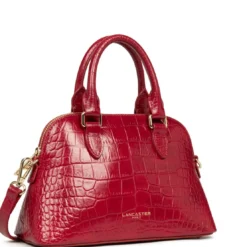 Lancaster MaroquinerieSac demi lune Zippée M Exo grenat en cuir