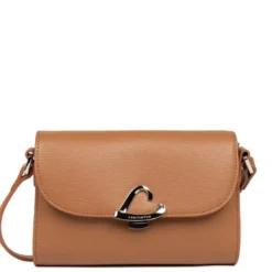 Lancaster MaroquinerieSac trotteur A rabat avec fermoir S Sierra philos camel en cuir