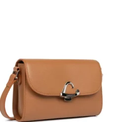 Lancaster MaroquinerieSac trotteur A rabat avec fermoir S Sierra philos camel en cuir