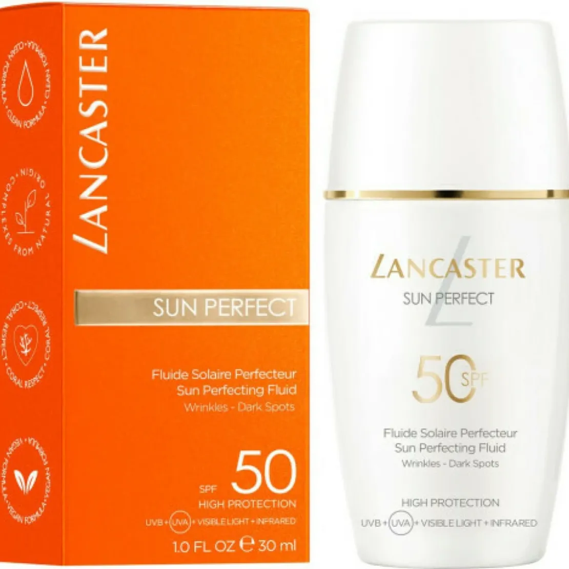 Lancaster SolairesFluide Solaire Perfecteur Rides Tâches SPF 50 Sun Perfect 30 ml