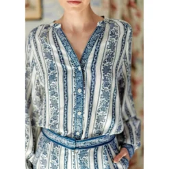 La Petite EtoileBlouse BEATA frisé bleu en viscose