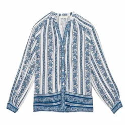 La Petite EtoileBlouse BEATA frisé bleu en viscose