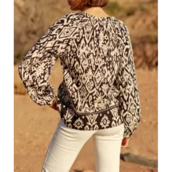 La Petite EtoileBlouse BEATA ikat noir en viscose