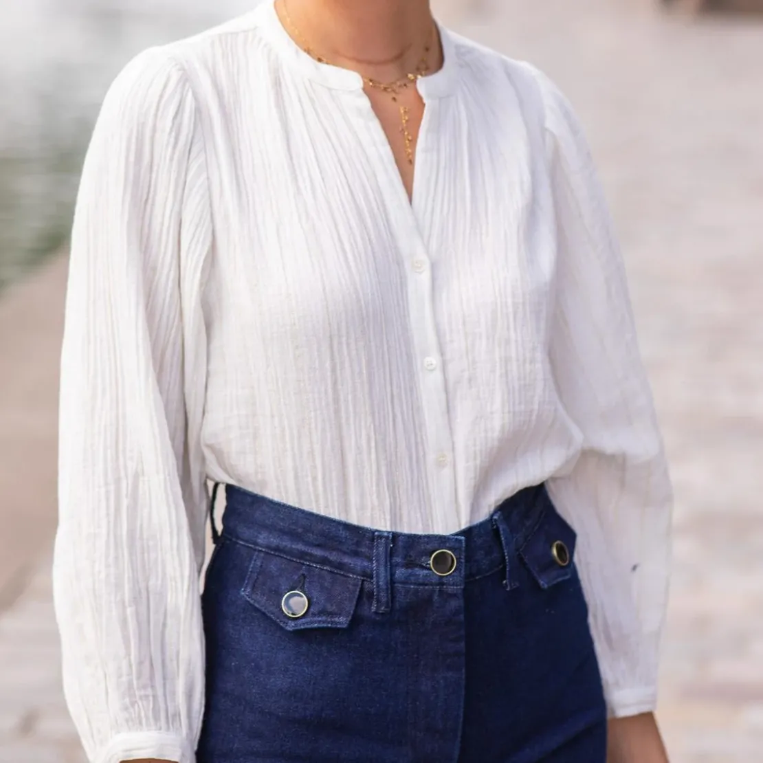 La Petite EtoileBlouse Blanche manches longues REESE en coton