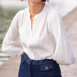La Petite EtoileBlouse Blanche manches longues REESE en coton