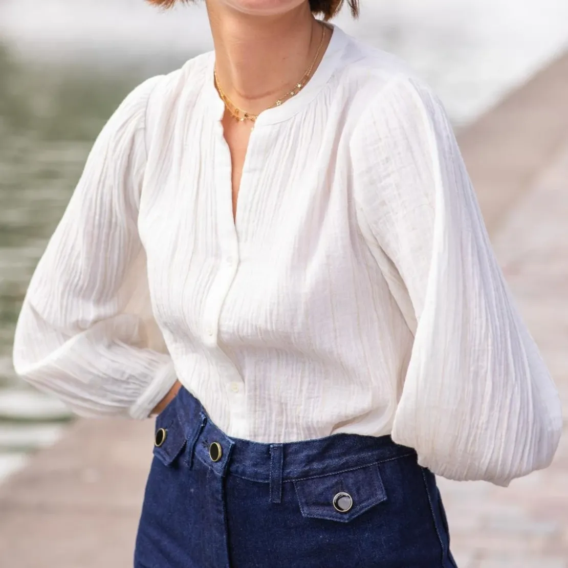 La Petite EtoileBlouse Blanche manches longues REESE en coton