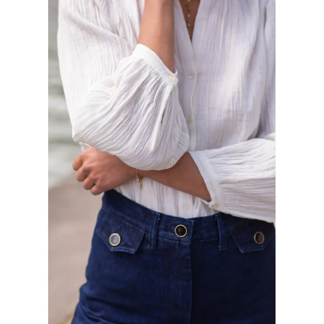 La Petite EtoileBlouse Blanche manches longues REESE en coton