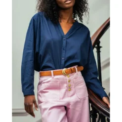 La Petite EtoileBlouse BOLIA marine en coton
