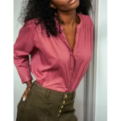 La Petite EtoileBlouse BOLIA fraise des bois rouge en coton