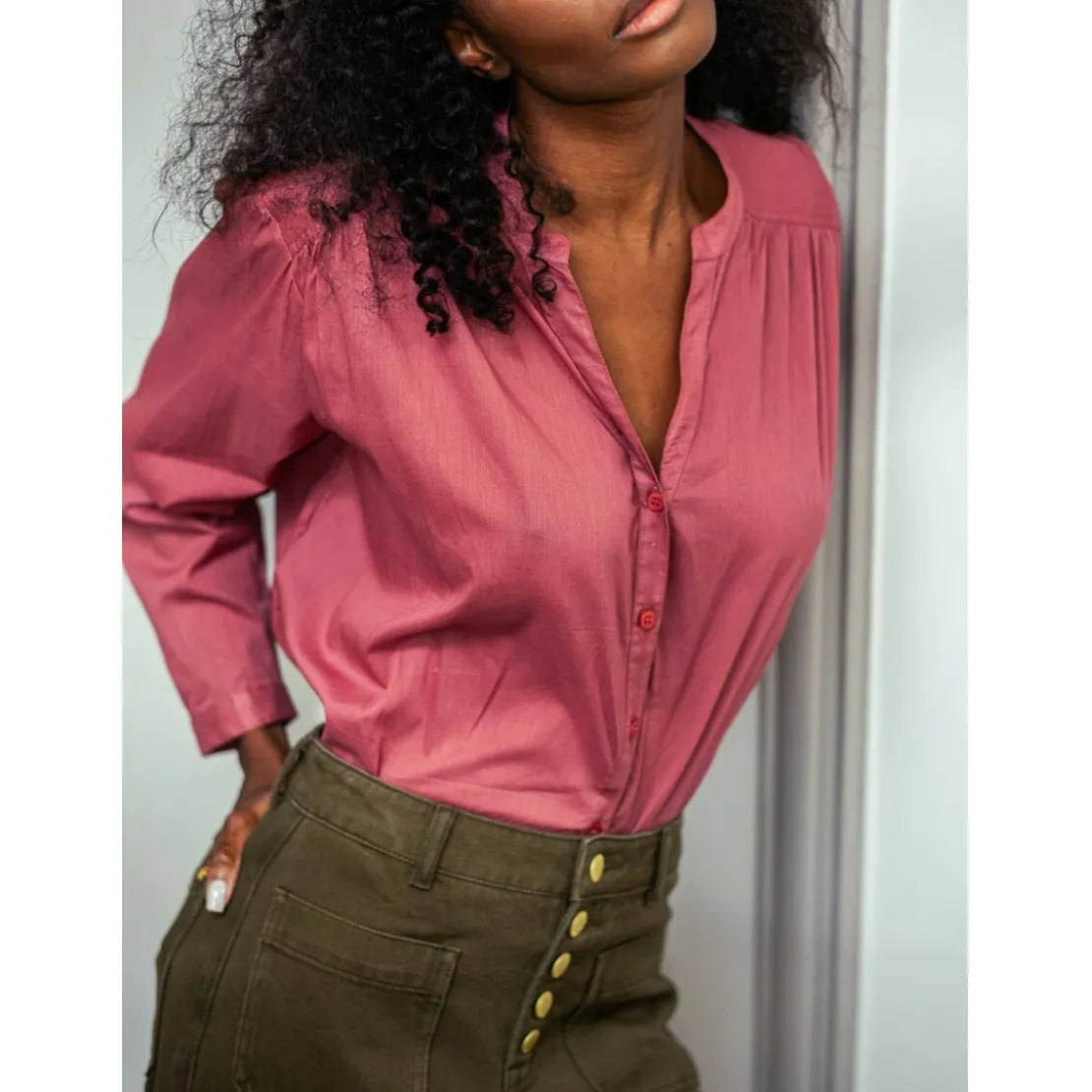 La Petite EtoileBlouse BOLIA fraise des bois rouge en coton