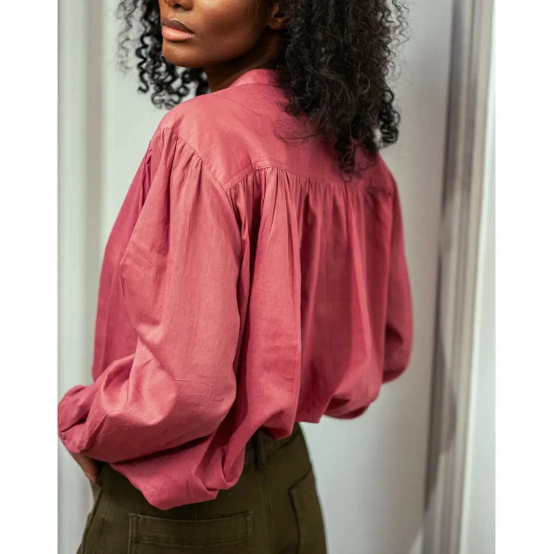 La Petite EtoileBlouse BOLIA fraise des bois rouge en coton