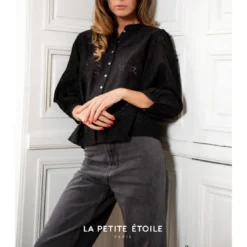 La Petite EtoileBlouse Cometa noir en coton