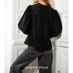 La Petite EtoileBlouse Cometa noir en coton