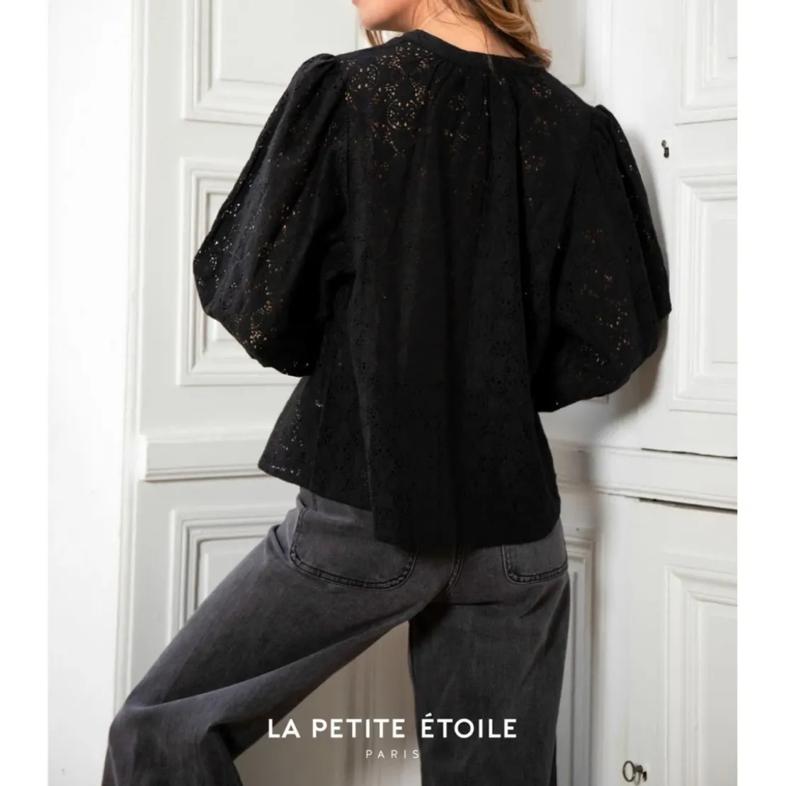 La Petite EtoileBlouse Cometa noir en coton