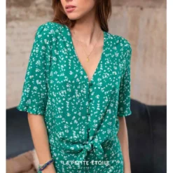 La Petite EtoileBlouse imprimée Alaise - Verte en viscose