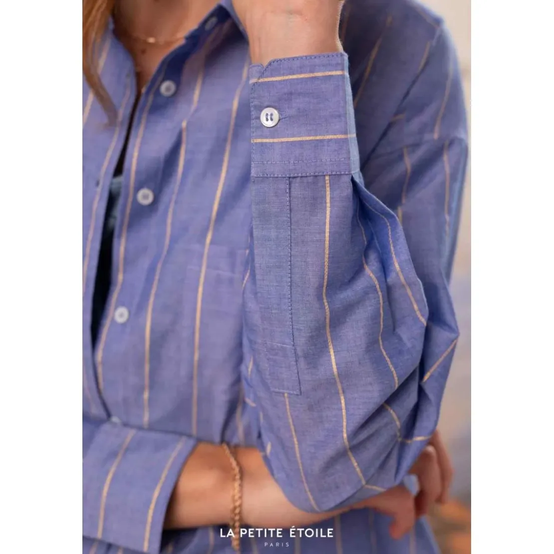 La Petite EtoileChemisier Malo bleu en coton