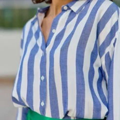 La Petite EtoileChemisier à rayures bleu CLARA en viscose