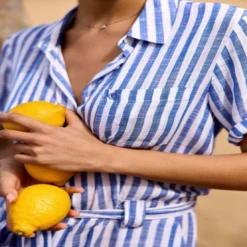 La Petite EtoileCombi-short LIVA ecru/bleu en viscose