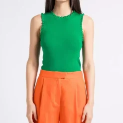 La Petite EtoileDebardeur DOLFERI vert en viscose