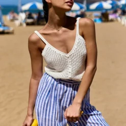 La Petite EtoileDebardeur maille MIRELA blanc en coton