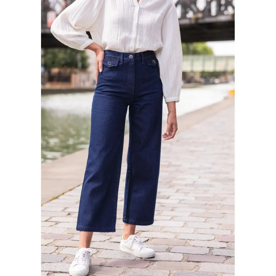 La Petite EtoileJean Bleu taille haute PULP B en coton
