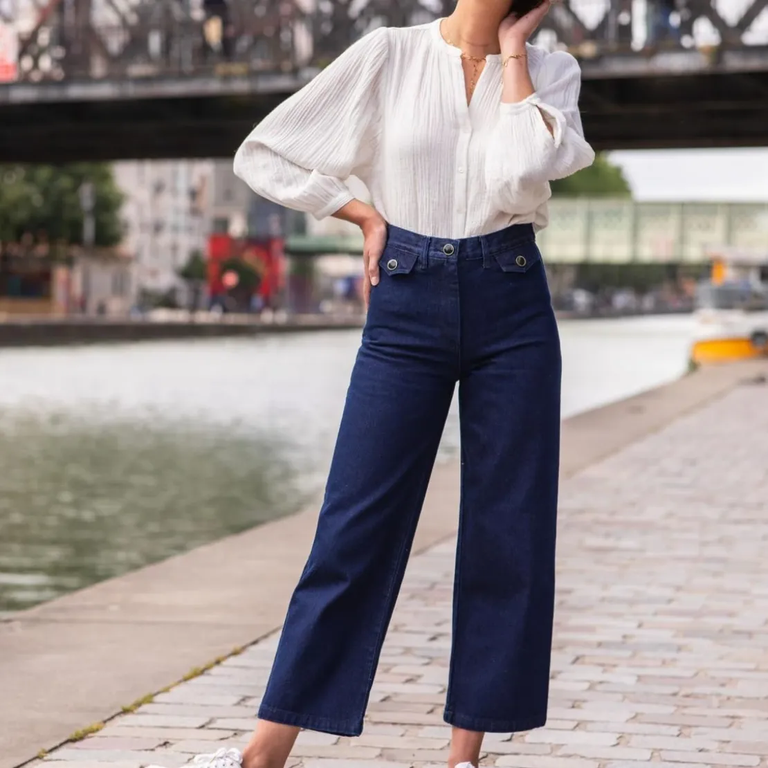 La Petite EtoileJean Bleu taille haute PULP B en coton