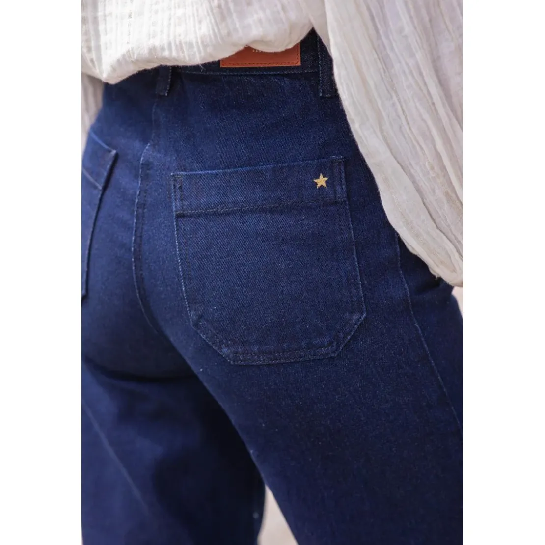 La Petite EtoileJean Bleu taille haute PULP B en coton
