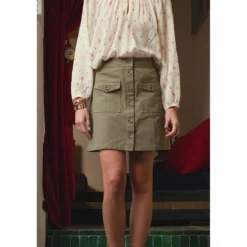 La Petite EtoileJupe courte en twill de coton JORY kaki