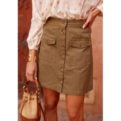 La Petite EtoileJupe courte en twill de coton JORY kaki