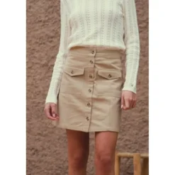 La Petite EtoileJupe courte en twill de coton JORY beige