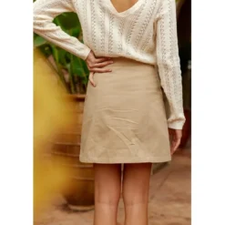 La Petite EtoileJupe courte en twill de coton JORY beige