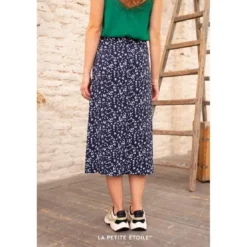 La Petite EtoileJupe Midi Dimora bleu marine en viscose