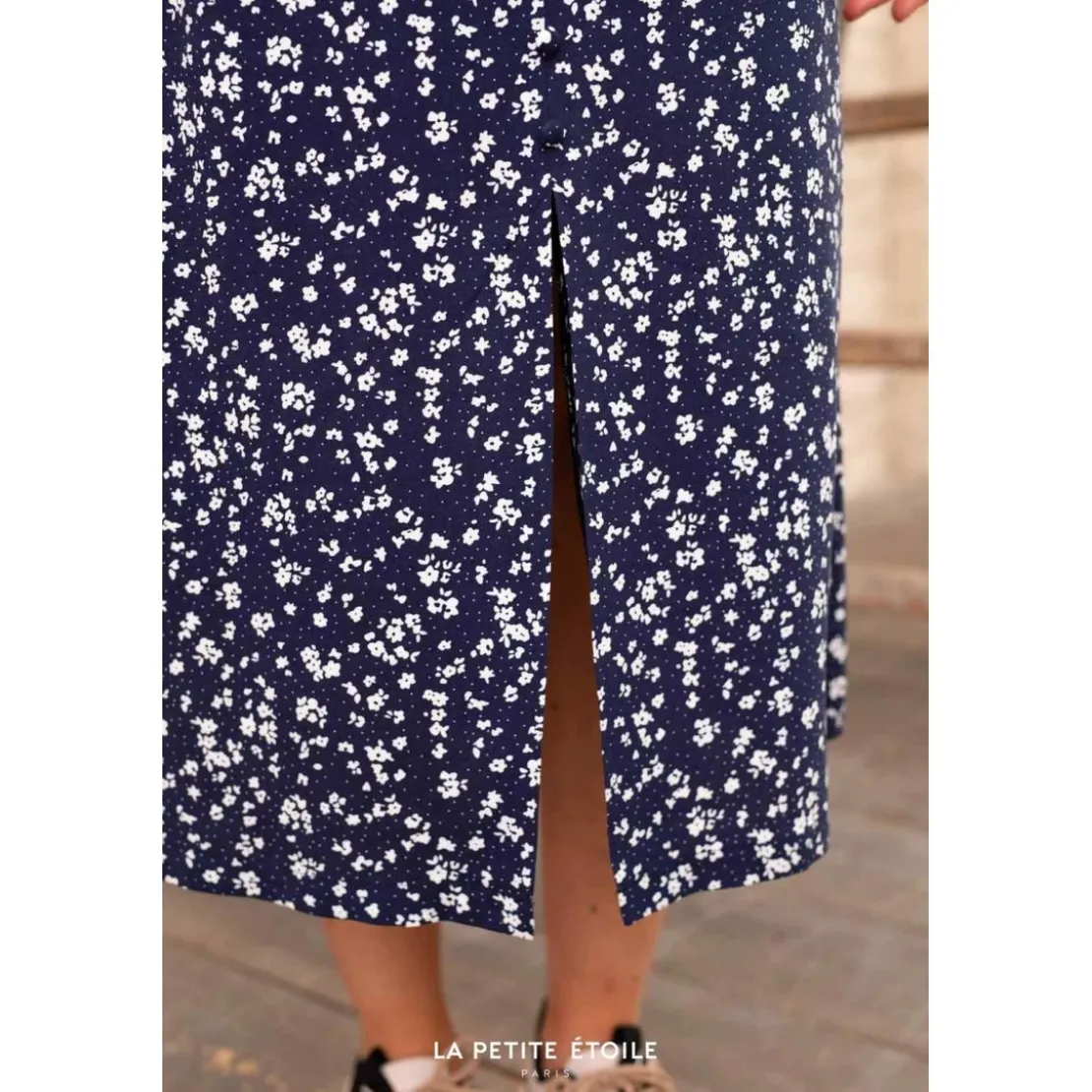 La Petite EtoileJupe Midi Dimora bleu marine en viscose