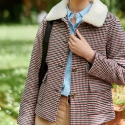 La Petite EtoileManteau carreaux NATTIE rouge