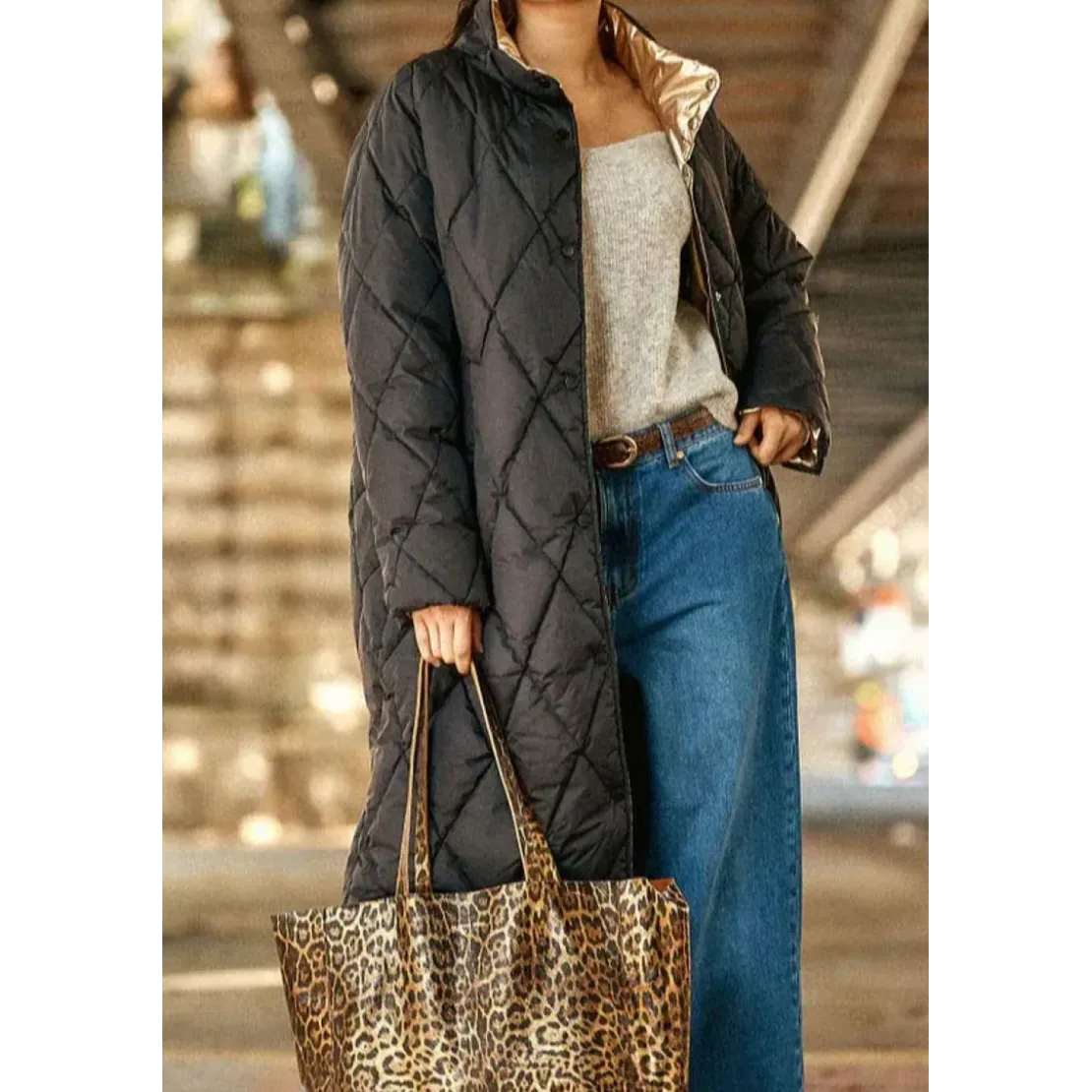 La Petite EtoileManteau NORA noir reversible