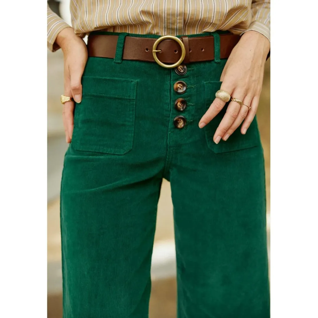 La Petite EtoilePantalon ATLANTA V - Vert en coton