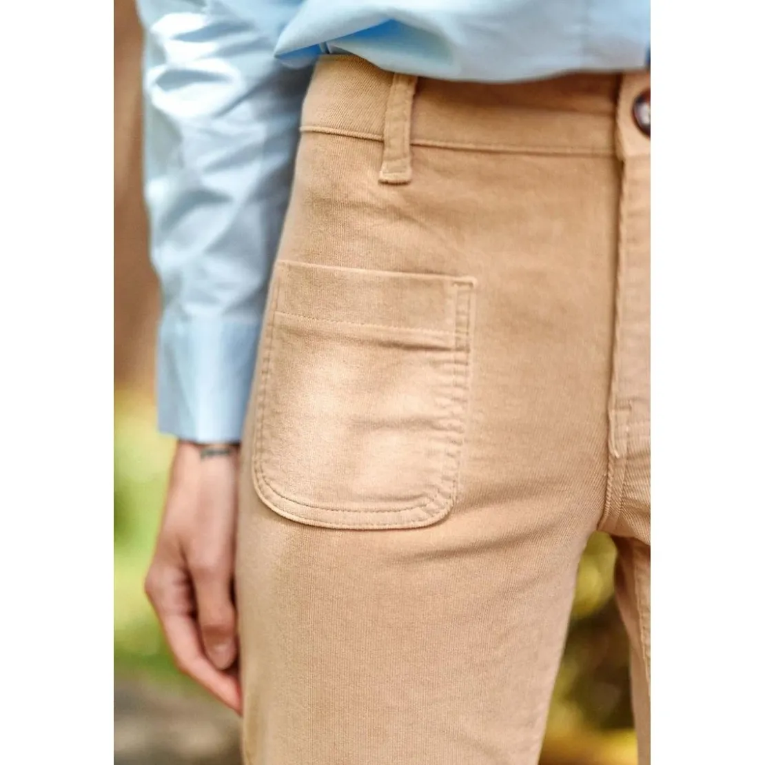 La Petite EtoilePantalon beige SONNY VELOURS en coton