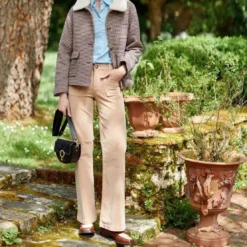 La Petite EtoilePantalon beige SONNY VELOURS en coton